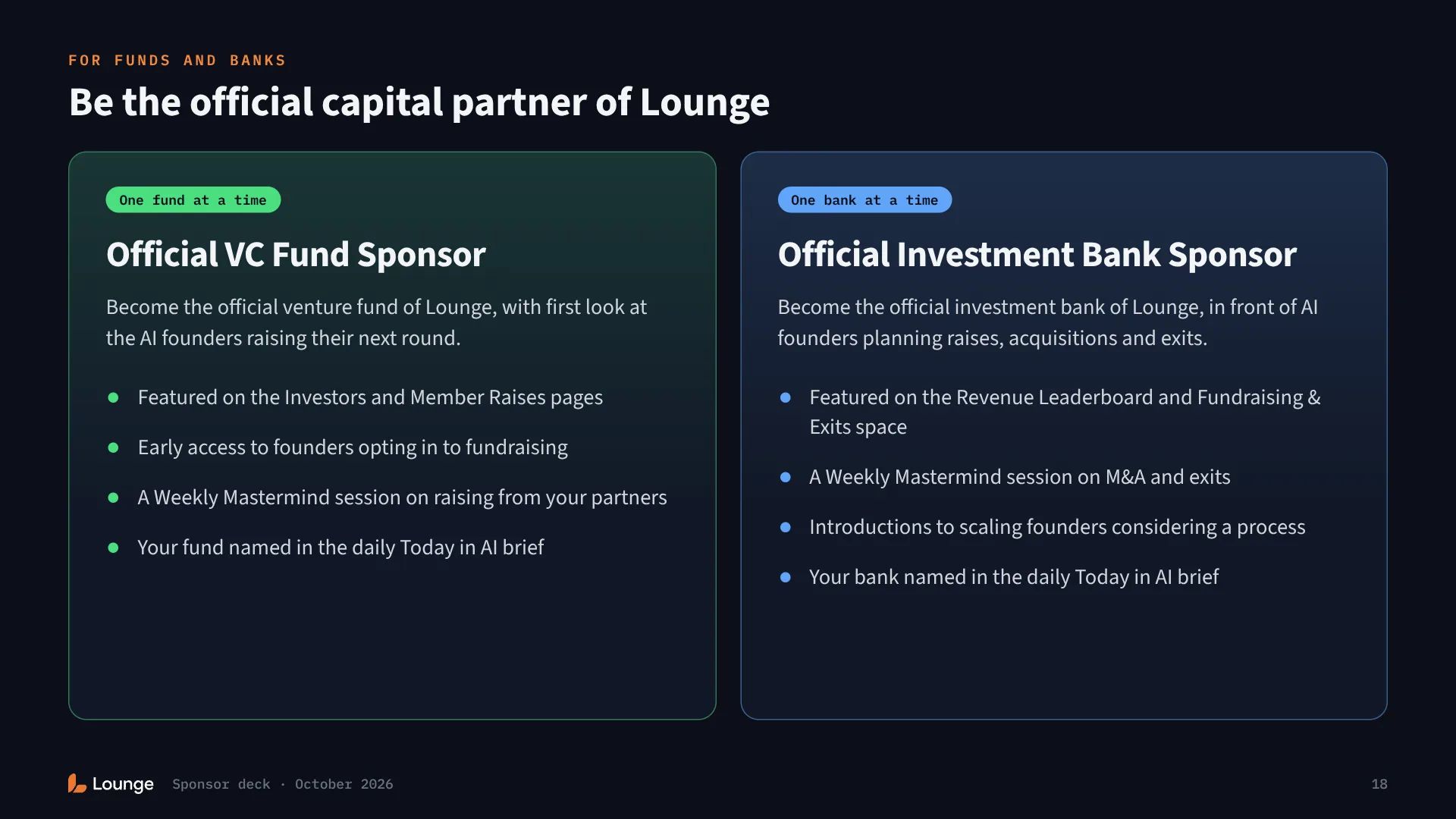 Lounge sponsor deck, slide 18 of 20